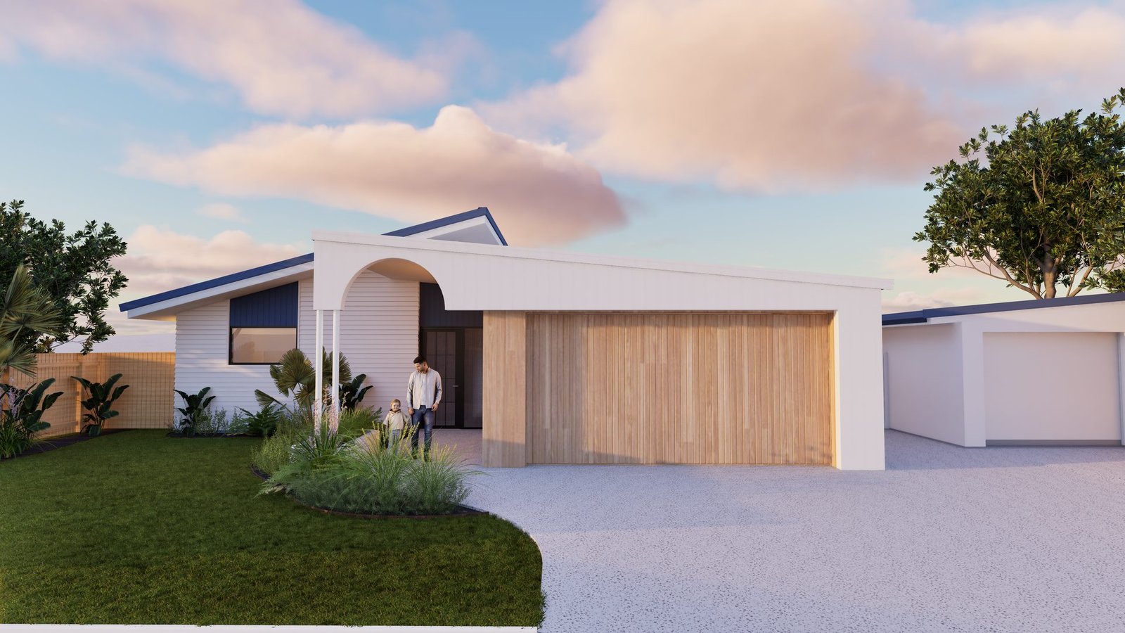 Street frontage and arched entry portico — the founder's home, Lot 31 Turquoise Waters Estate Armstrong Beach